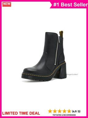 Leather Heeled Ankle Boots Zip Block Heel Goodyear Welt